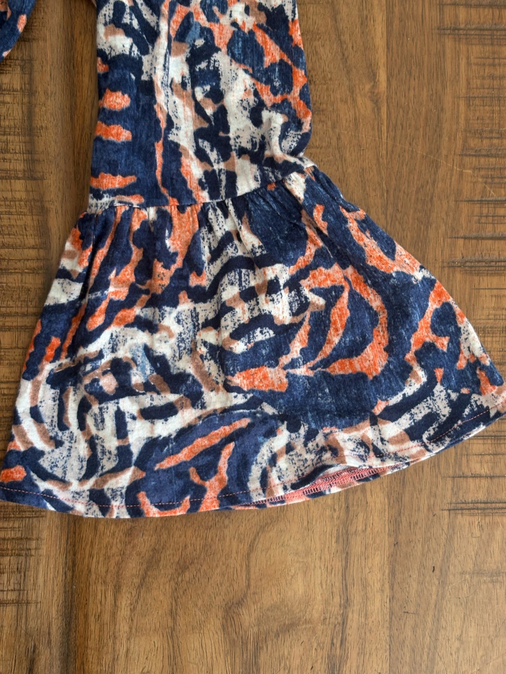 NIC+ZOE Navy, Coral & White Printed Bell-Sleeve Top Med - Picture 3 of 6
